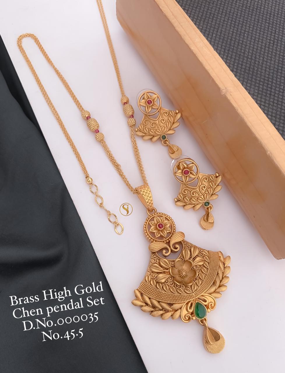Accessories Brass High Gold Chain Pendant Set 4 Catalog
